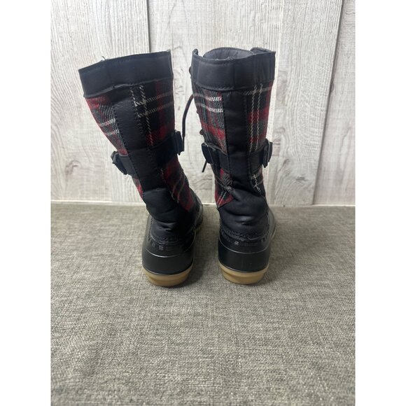 Maurices Whitney 15600 Womens Black Red Plaid Snow Boots Size 6M - Picture 3 of 7